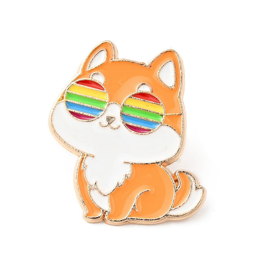 Pin Fuchs mit Regenbogenbrille