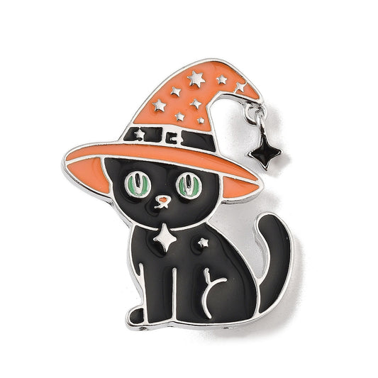 Pin Katze mit Hexenhut