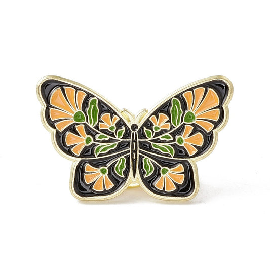 Pin Motte Blumen Orange