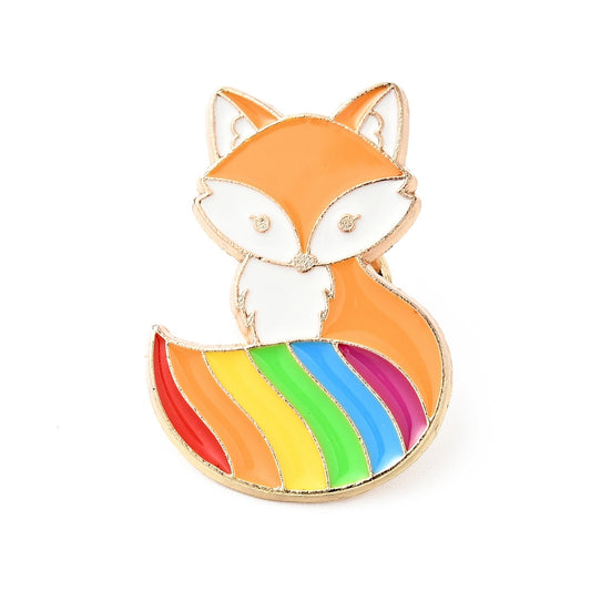 Pin Fuchs mit Regenbogenschwanz