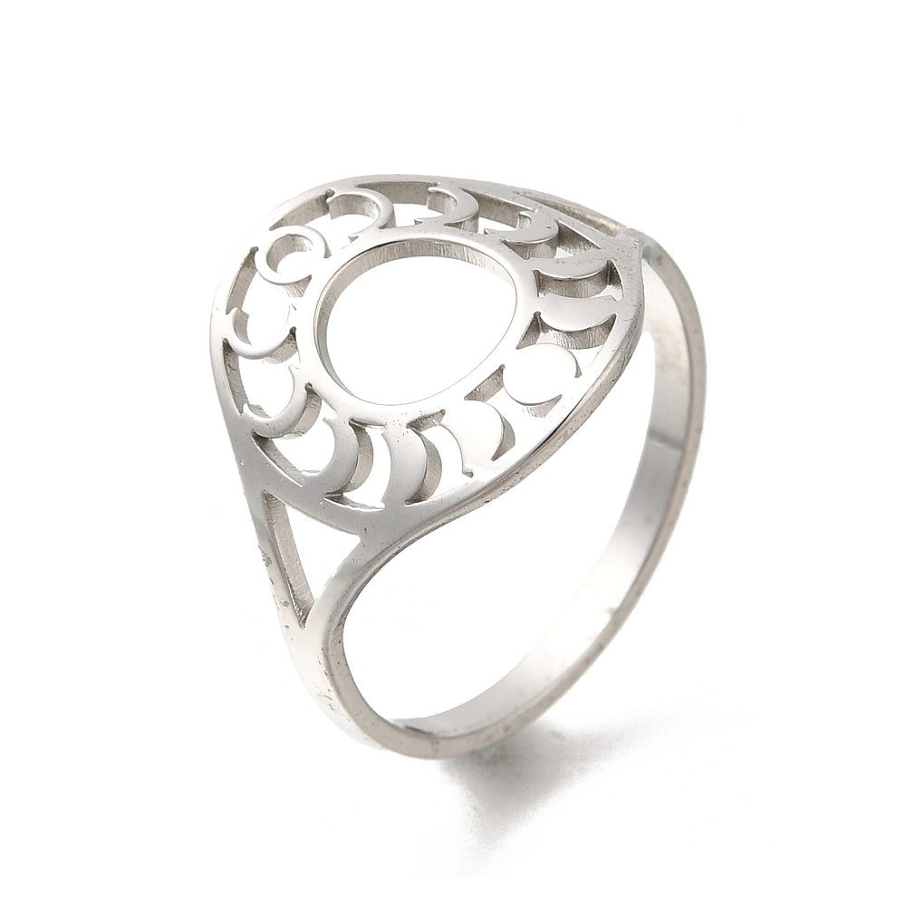 Ring | Edelstahl Moonphases Circle