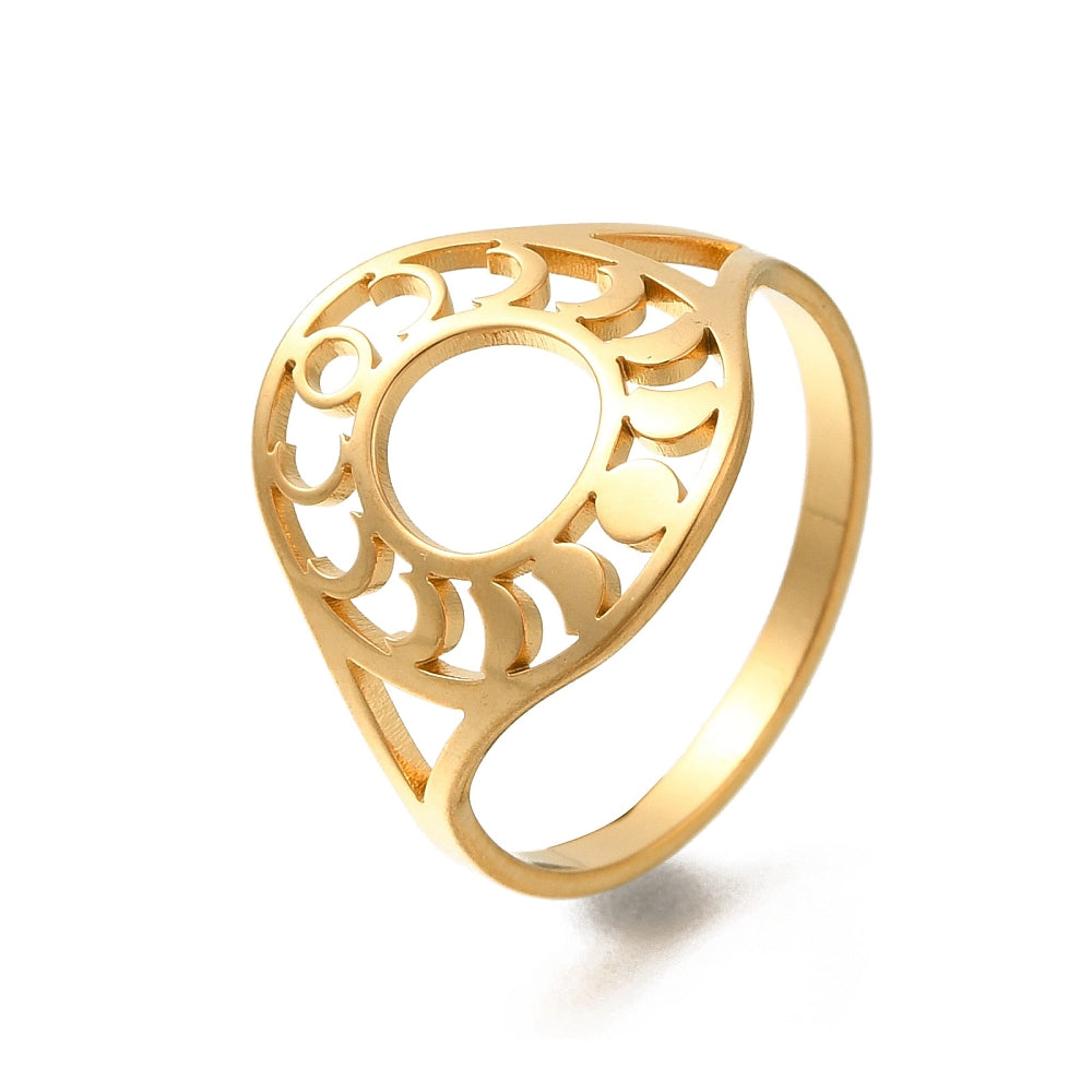 Ring | Edelstahl Moonphases Circle