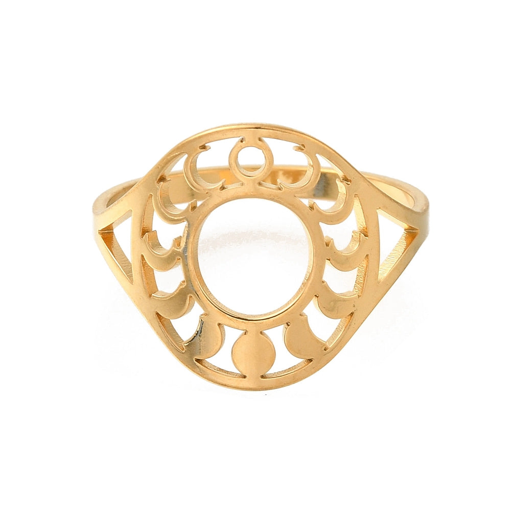 Ring | Edelstahl Moonphases Circle